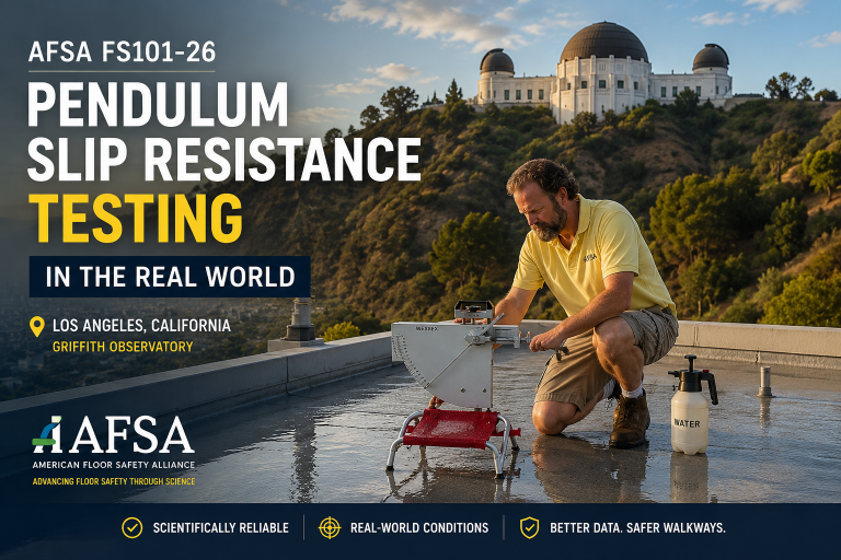 AFSA FS101-26 Pendulum Test to Prevent Slip and Fall Injuries with Real Science