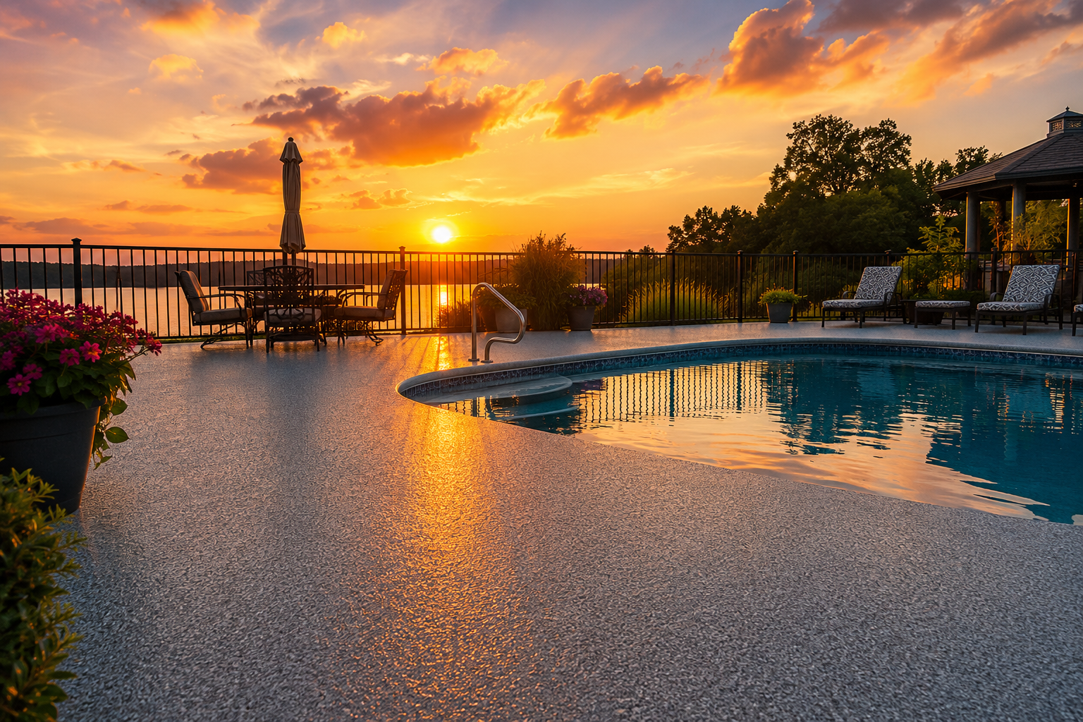 SparkleTuff applied to an epoxy pool deck