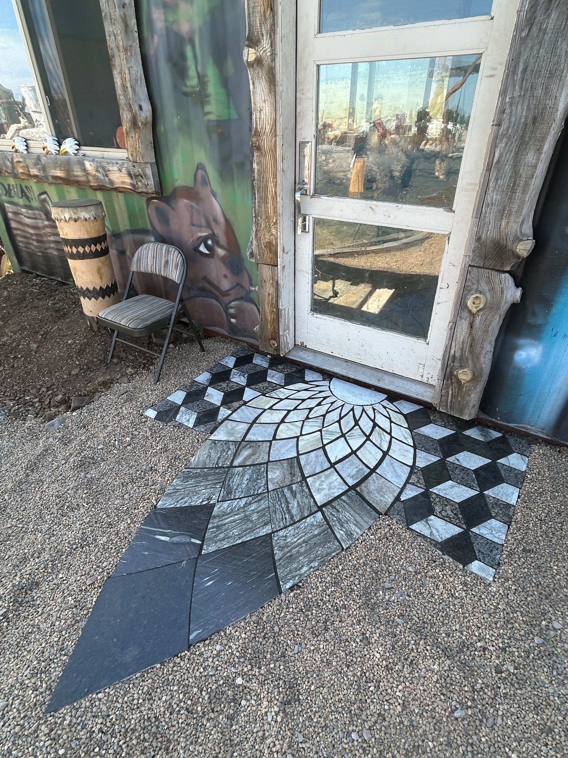 Outdoor polished stone treated with SparkleTuff