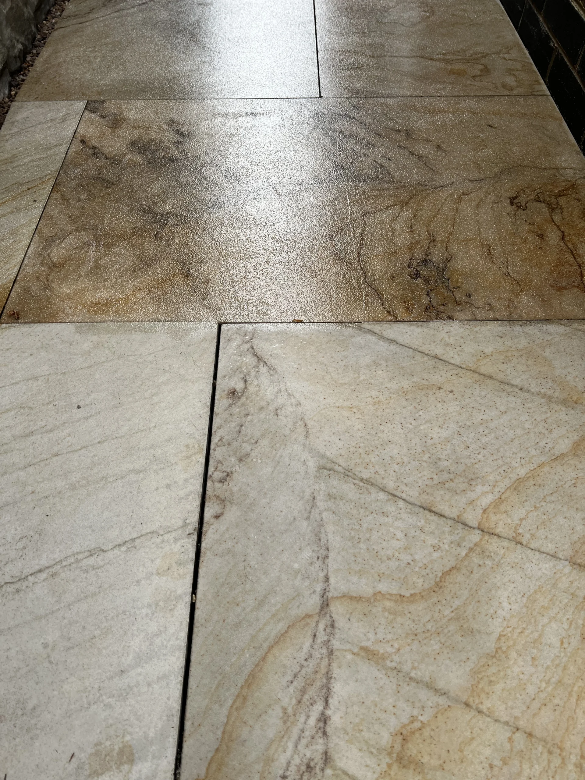 Finished patio pavers made slip resistant with SparkleTuff